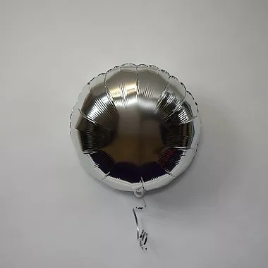 Шар круг 18 металлик серебро