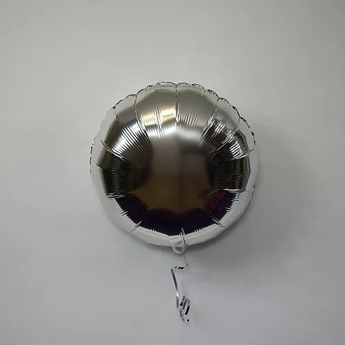 Шар круг 18 металлик серебро